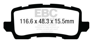Acura RLX Brake Pad Set - Rear - EBC - Ultimax2 - `13-`27