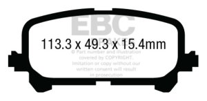 Acura MDX Brake Pads - Rear - EBC - Ultimax2 - Black - `14-`27