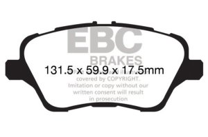 Ford Fiesta Brake Pads - Front - EBC - Ultimax2 - Black - `13-`27 Ford Fiesta Brake Pads - Front - EBC - Ultimax2 - Black - `13-`27