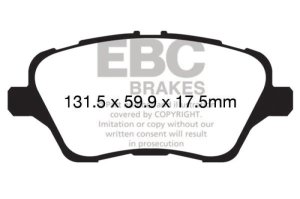 Ford Fiesta Brake Pads - Front - EBC - Ultimax2 - Black - `13-`27