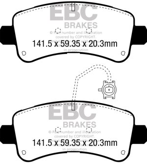 Ram Promaster Brake Pads - Rear - EBC - Ultimax2 - `14-`16 Ram Promaster Brake Pads - Rear - EBC - Ultimax2 - `14-`16