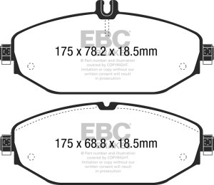 Mercedes-Benz C300 Brake Pads - Front - EBC - Ultimax2 - `15-`27