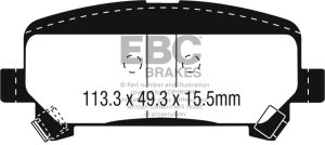 Chevrolet Colorado Brake Pads - Rear - EBC - Ultimax2 - `15-`27 Chevrolet Colorado Brake Pads - Rear - EBC - Ultimax2 - `15-`27