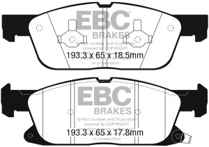 Lincoln Continental Brake Pads - Front - EBC - Ultimax2 - Black - `16-`27