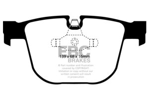 BMW M3 Brake Pads - Rear - EBC - Ultimax2 - `08-`10 BMW M3 Brake Pads - Rear - EBC - Ultimax2 - `08-`10
