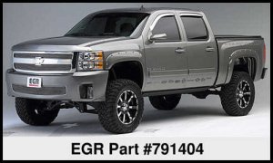 Chevrolet Silverado 1500 Fender Flares - Front + Rear - EGR - Bolt-On Style - Black - `07-`13