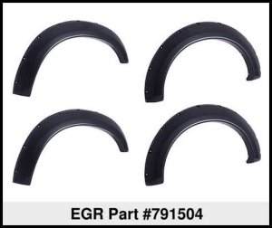 Chevrolet Silverado Fender Flares - Front + Rear - EGR - Bolt-On Series Premium with Stainless Accent Bolts - Black - `07-`13