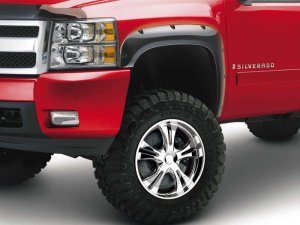 Chevrolet Silverado Fender Flares - Front + Rear - EGR - Bolt-On Series Premium with Stainless Accent Bolts - Black - `07-`13