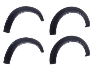 Chevrolet Silverado LD/HD Fender Flares - Front + Rear - EGR - Bolt-On Series Premium with Stainless Accent Bolts - Black - `07-`14