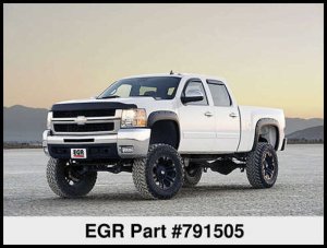 Chevrolet Silverado Fender Flares - Front + Rear - EGR - Bolt-On Look - Matte Black - `07-`13