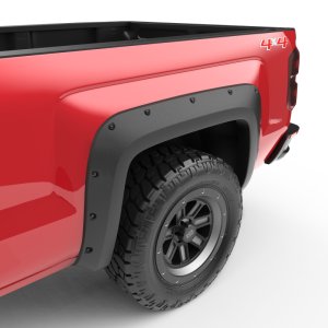 Chevrolet Silverado Fender Flares - Front + Rear - EGR - Bolt-On Look with Black-out Bolt Kit - Matte Black - `14-`27