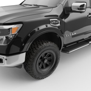 Nissan Titan XD Fender Flares - EGR - Bolt-On Look Color Match - Black Metallic - `16-`27