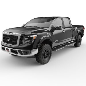 Nissan Titan XD Fender Flares - EGR - Bolt-On Look Color Match - Black Metallic - `16-`27