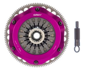 Mitsubishi Evolution Clutch Kit - Exedy - Hyper Compe-R Twin Cerametallic Clutch; Rigid Disc; Pull Type Cover - `08-`15 Mitsubishi Evolution Clutch Kit - Exedy - Hyper Compe-R Twin Cerametallic Clutch; Rigid Disc; Pull Type Cover - `08-`15