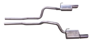 Ford Mustang Performance Exhaust - Dual - Gibson - Cat-Back - Stainless - `05-`10