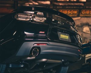 Chevrolet Camaro Performance Exhaust - Rear - Gibson - Axle-Back, Dual, Baffled/Chambered Muffler - Polished Stainless - `16-`21