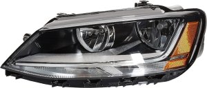 Volkswagen Jetta Headlight Assembly - Front - Hella - Halogen - `17-`18 Volkswagen Jetta Headlight Assembly - Front - Hella - Halogen - `17-`18