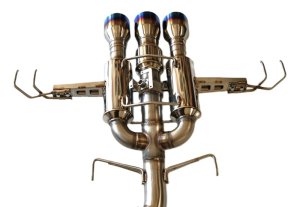 Honda Civic Type-R Performance Exhaust - Invidia - R400 Single Layer TI Tip Cat Back - Silver - `22-`27