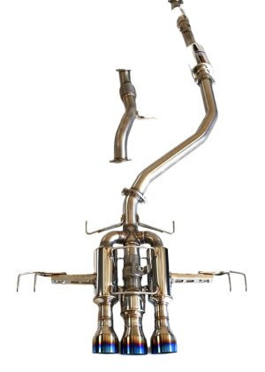 Honda Civic Type-R Performance Exhaust - Invidia - R400 Single Layer TI Tip Cat Back - Silver - `22-`27