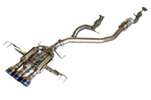 Honda Civic Type-R Performance Exhaust - Invidia - R400 Single Layer TI Tip Cat Back - Silver - `22-`27