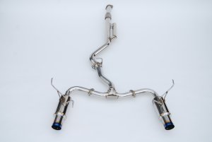 Subaru WRX Performance Exhaust - Invidia - N1 - Titanium Tips, Twin Outlet Single Layer Tip Cat-Back - `22-`27