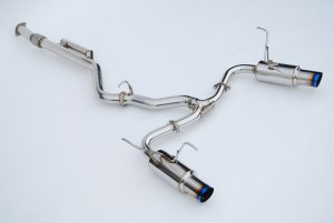 Subaru WRX Performance Exhaust - Invidia - N1 - Titanium Tips, Twin Outlet Single Layer Tip Cat-Back - `22-`27