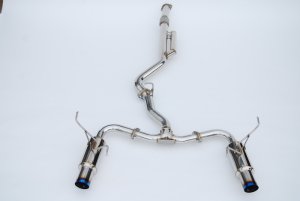Subaru WRX Performance Exhaust - Invidia - N1 - Titanium Tips, Twin Outlet Single Layer Tip Cat-Back - `22-`27