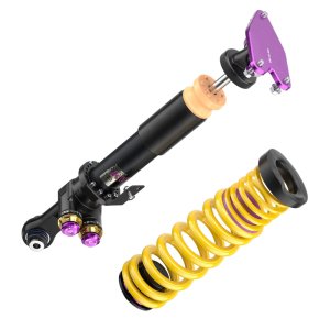 BMW M3 Coilover Suspension Kit - Front + Rear - KW - V5 Clubsport 4-Way Adjustable (TTSP Solid Piston) with aluminum top mounts - Purple - `21-`27
