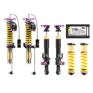 BMW M4 Coilover Suspension Kit - Front + Rear - KW - V5 Clubsport 4-Way Adjustable (TTSP Solid Piston) with aluminum top mounts - Purple - `21-`27