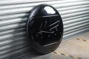 Ineos Grenadier Custom Spare Tire Cover - Kahn Designs - Piano Black