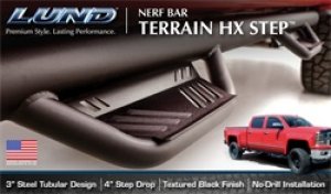 Ford F-150 SuperCab Nerf Bars - LUND - Terrain HX - Black - `15-`18