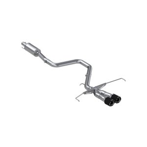 Hyundai Veloster Turbo Performance Exhaust - Dual Split Center Rear - MBRP - Armor Pro Cat Back - T304 Stainless - Carbon Fiber Tip - `19-`27