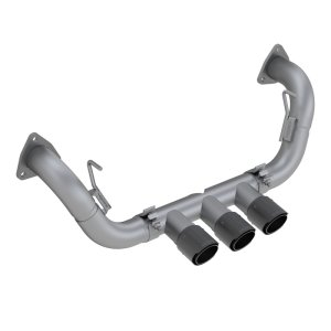 Acura NSX Performance Exhaust - Dual Split Rear Exit - MBRP - Cat Back, T304 Stainless Steel, Carbon Fiber Tips, Triple Rear Exit, Valve Delete - `17-`27