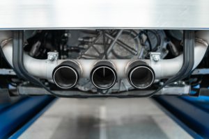 Acura NSX Performance Exhaust - Dual Split Rear Exit - MBRP - Cat Back, T304 Stainless Steel, Carbon Fiber Tips, Triple Rear Exit, Valve Delete - `17-`27