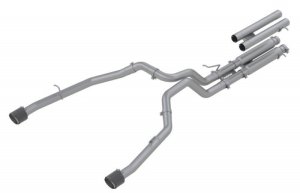 Ram TRX Performance Exhaust - Rear - MBRP - Cat Back, Dual Rear Exit, Race Version, T304, Carbon Fiber Tips - Carbon Fiber - `21-`27