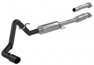 Ford F-150 Performance Exhaust - Single Side Exit - MBRP - Cat Back, Armor BLK, Black Coated, 3in Aluminized Steel - Black - `21-`27