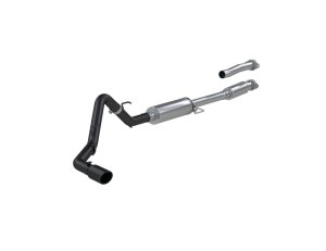 Ford F-150 Performance Exhaust - Single Side Exit - MBRP - Cat Back, Armor BLK, Black Coated, 3in Aluminized Steel - Black - `21-`27