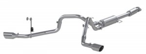Ford F-150 Performance Exhaust - Dual Split Exit - MBRP - Armor Plus Series, T409 Stainless Steel, Cat Back - `21-`27