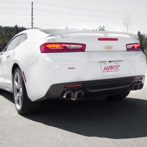 Chevrolet Camaro Performance Exhaust - MBRP - Cat Back, Dual Rear Exit, Quad Tip, Street Version, T409 Stainless Steel - `16-`27