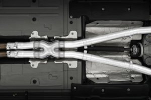 Dodge Challenger Performance Exhaust - Rear - MBRP - Armor Lite Cat Back, Quad Tips, Race Version, Aluminized Steel - `15-`27