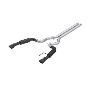 Ford Mustang Performance Exhaust - Dual Rear Exit - MBRP - Armor BLK Cat Back - Black-Coated - `24-`27
