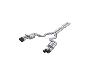 Ford Mustang GT Performance Exhaust - Rear - MBRP - Armor Pro Cat Back, Quad Split Exit, T304 Stainless Steel - Carbon Fiber - `24-`27