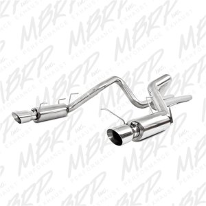 Ford Shelby GT 500 Performance Exhaust - MBRP - Cat Back, Dual Split Rear Exit, Race Version, T304 Stainless Steel - `11-`12