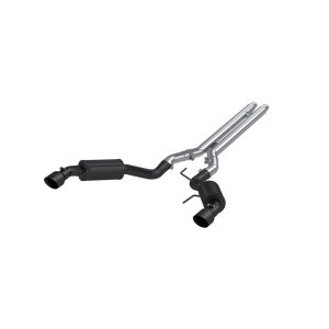Ford Mustang Performance Exhaust - Rear - MBRP - Cat Back, Dual Split Rear Exit, Armor BLK, Street Version - Black - `15-`27