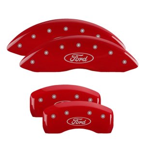 Ford Crown Victoria Caliper Covers - Front + Rear - MGP - Oval logo - Red - `01-`02 Ford Crown Victoria Caliper Covers - Front + Rear - MGP - Oval logo - Red - `01-`02