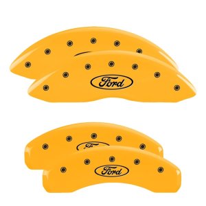 Ford F-150 Caliper Covers - Front + Rear - MGP - Oval logo - Yellow - 2012 Ford F-150 Caliper Covers - Front + Rear - MGP - Oval logo - Yellow - 2012