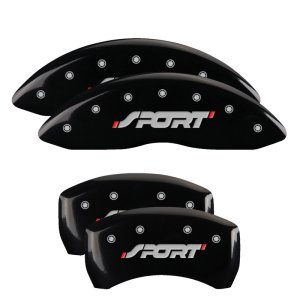 Ford Explorer Caliper Covers - Front + Rear - MGP - SPORT Engraved - Black - `11-`19 Ford Explorer Caliper Covers - Front + Rear - MGP - SPORT Engraved - Black - `11-`19
