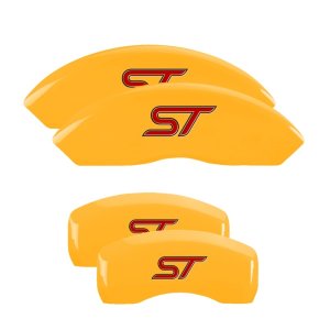Ford Focus Caliper Covers - Front + Rear - MGP - Engraved No bolts/ST - Yellow - `13-`18