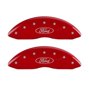 Ford Ranger Caliper Covers - Front - MGP - Oval Logo - Red - `11-`12