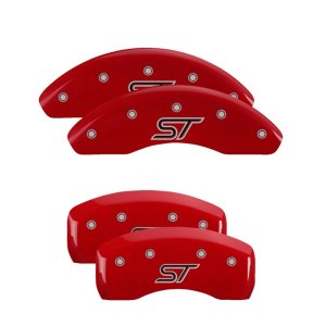 Ford Fiesta Caliper Covers - Front + Rear - MGP - Engraved ST - Red - `14-`17